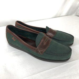 G.H. Bass Women's Penny Loafers 8.5 M Green Brown Genuine Leather Flats